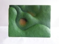 Mutter Erde (moosgrün). 65 x 50 x 12 cm, Styropor, Acrylbeschichtung. 2005