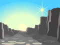 Evening star in the lava valley, version 3